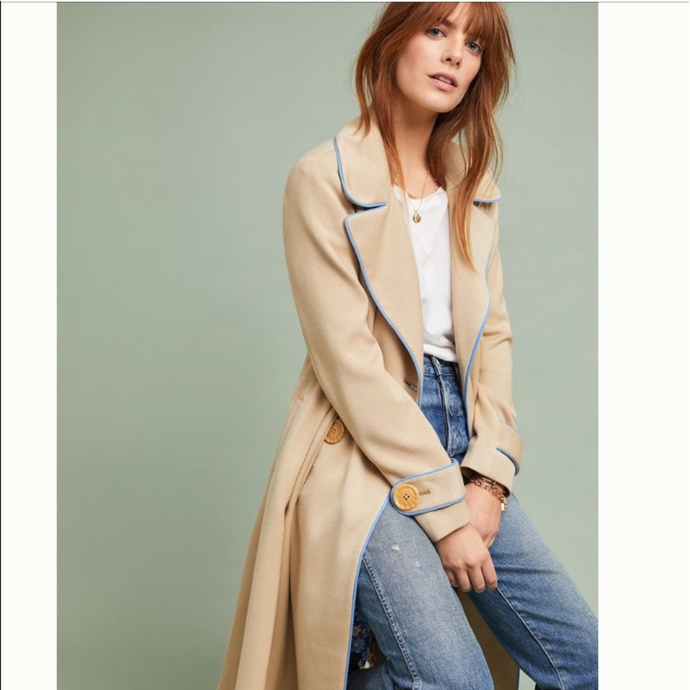 Silk Lined Trench Coat - Anthropologie - Size 4